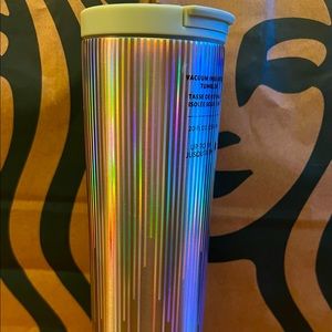 Starbucks winter 2022 rainbow holographic hot tumbler nwt